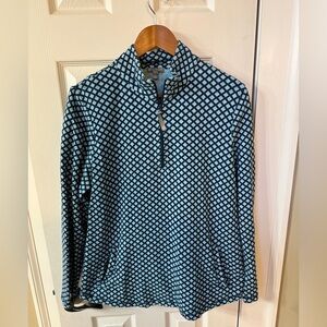 T by Talbots Quarter zip size L Blue White